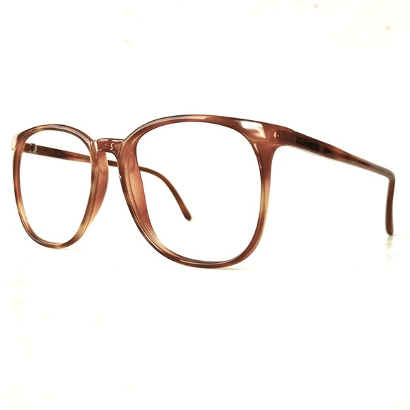 Vintage Eyeglasses LOGO Paris 70s Caramel Latte Eyeglass France NOS - Picture 3 of 14